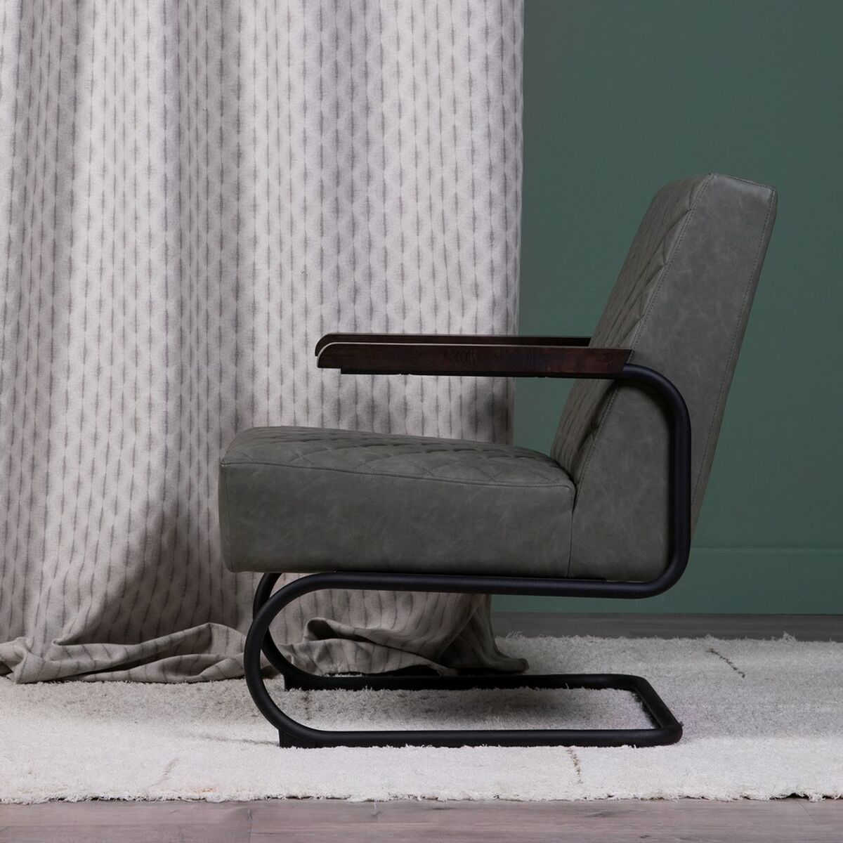 Fotelja Crna Zelena 61 x 70 x 85 cm